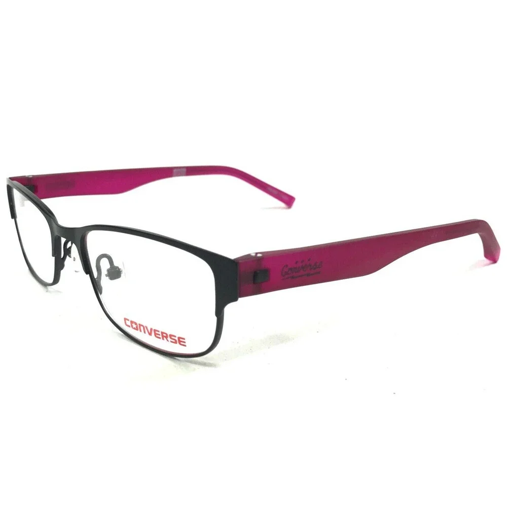 Converse Kids Eyeglasses Frames K016 BLACK Purple Rectangular Full Rim 47-16-135